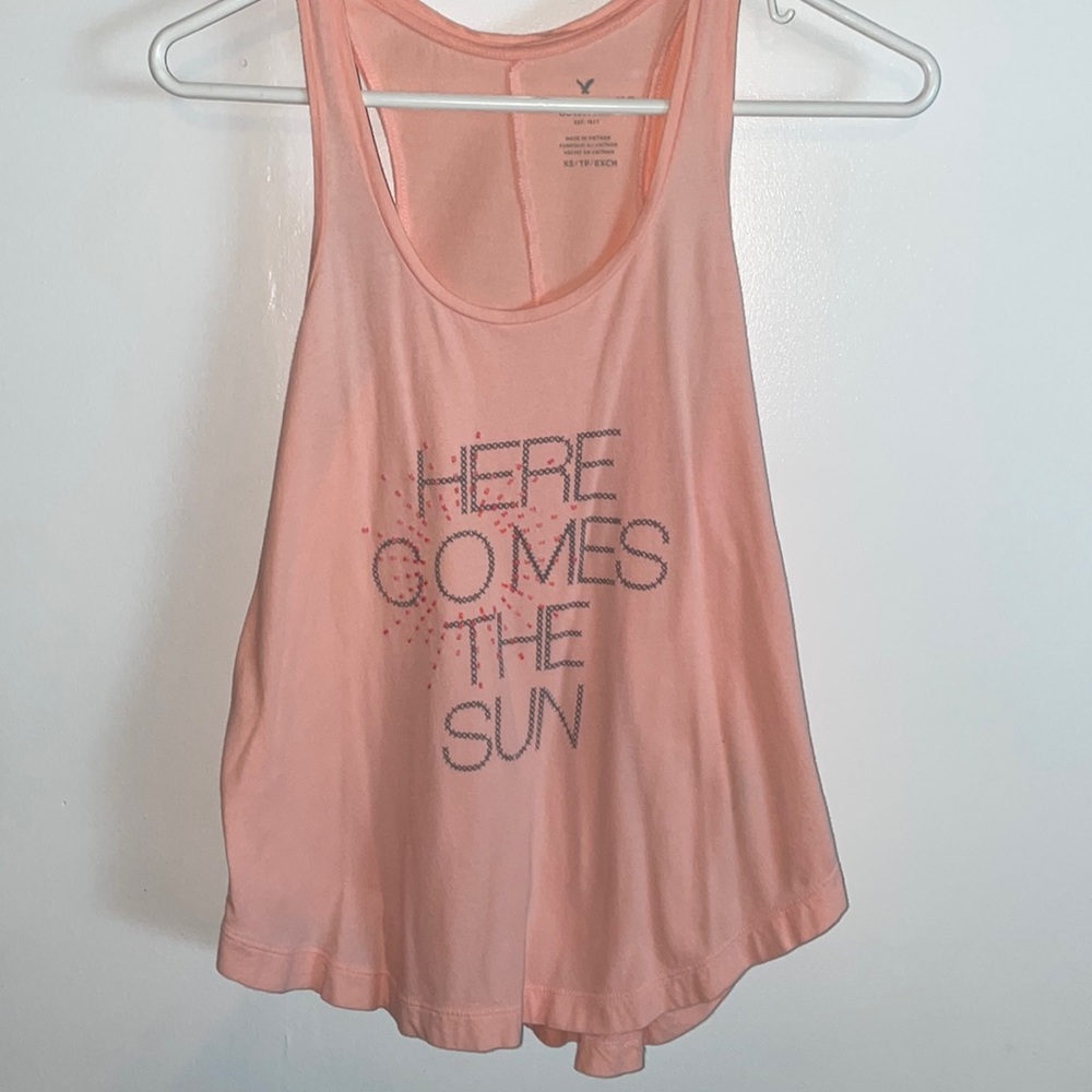 American Eagle Orange Here Comes the Sun Tank Top Women Size XS